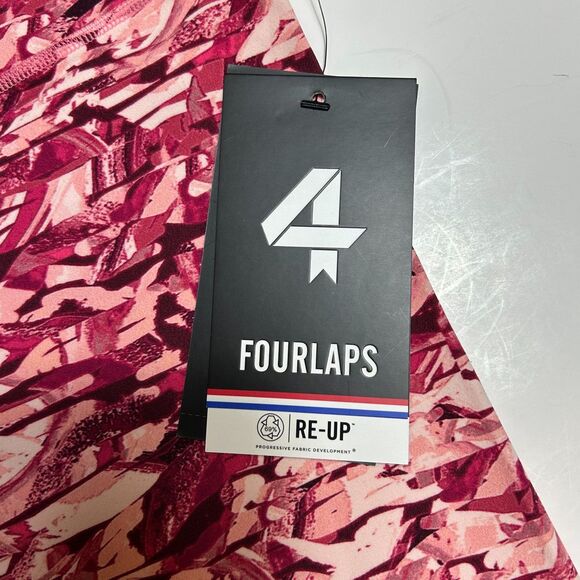 FourLaps NWT Arc Confetti Camo Pink High Rise Bike Workout Shorts Size XL - Picture 5 of 12